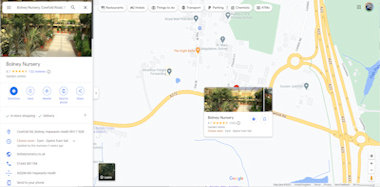 Google Maps showing Bolney